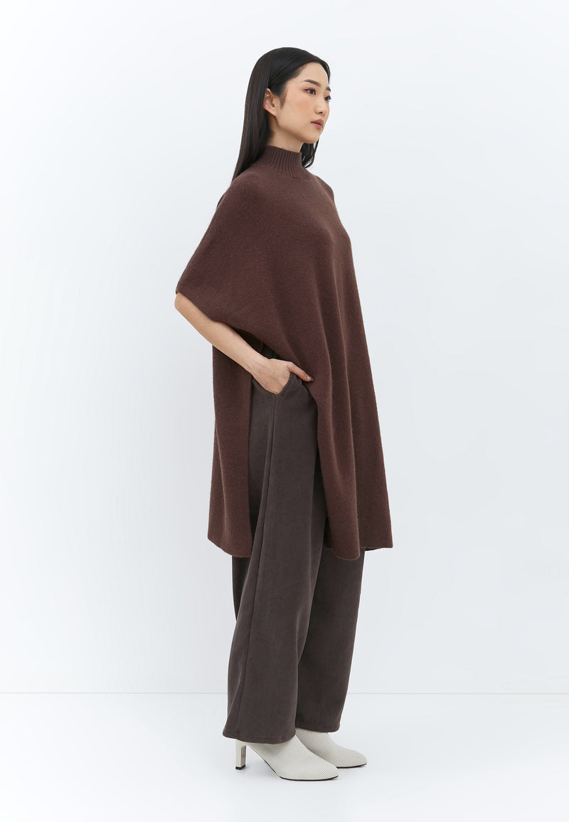 Brown Knit Winter Cape