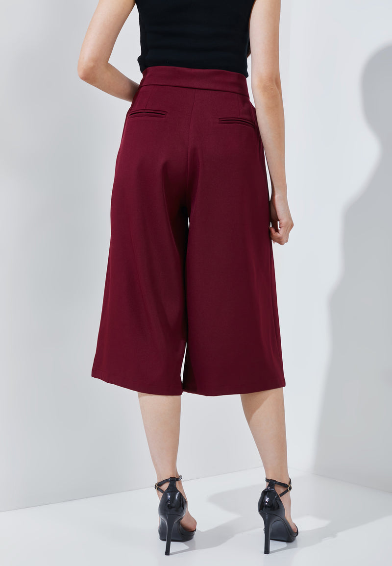 Maroon Joy Midi Shorts