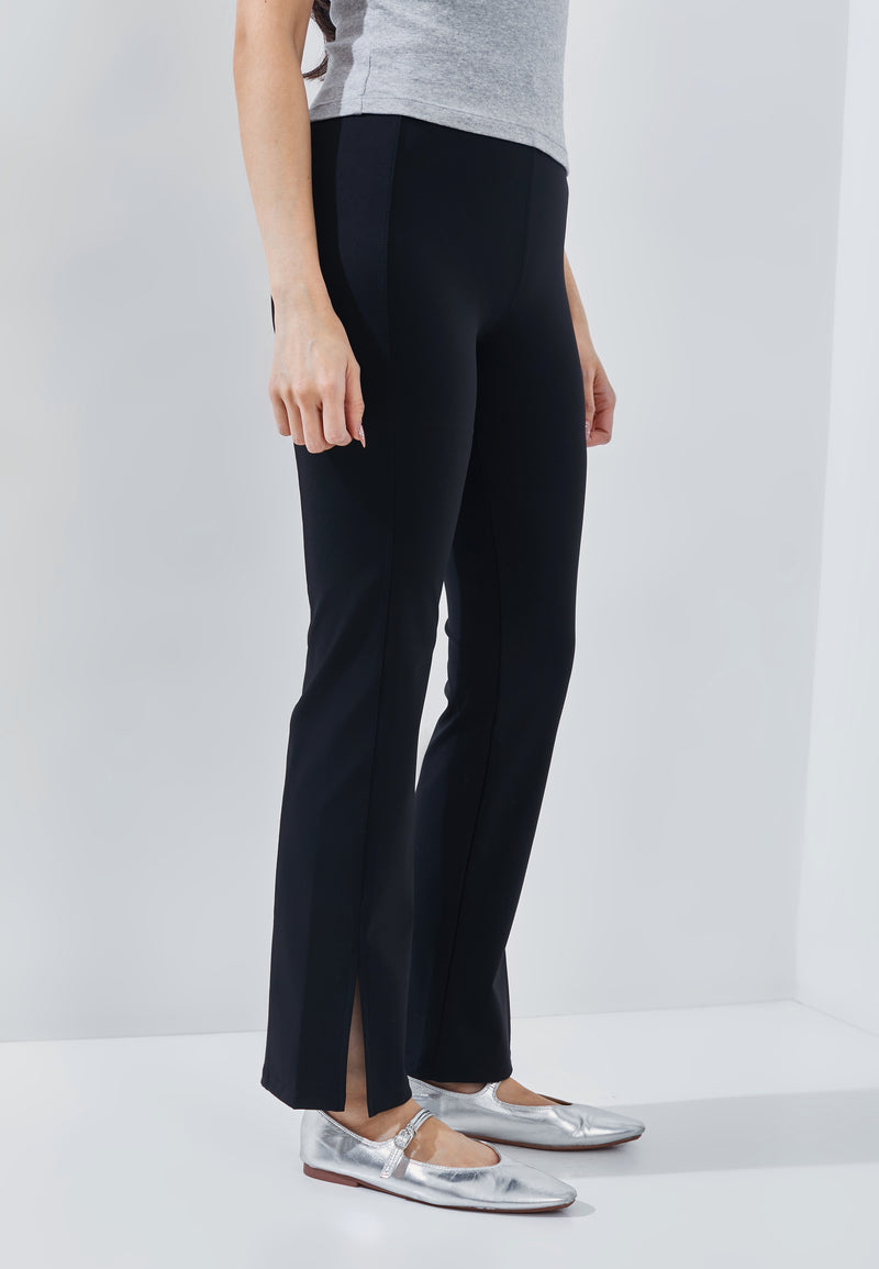 Black Bamboo Slit Pants