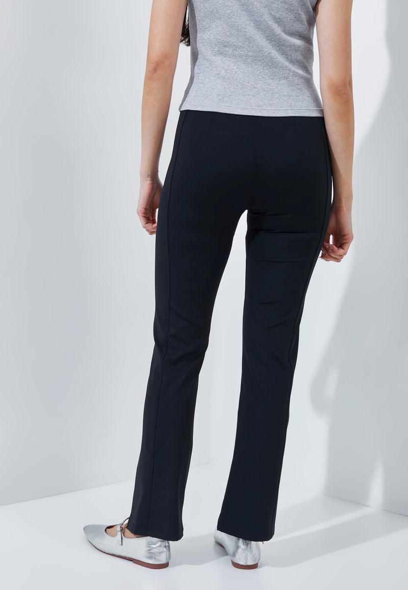 Black Bamboo Slit Pants