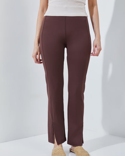 Brown Bamboo Slit Pants