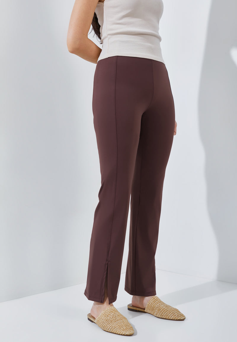 Brown Bamboo Slit Pants