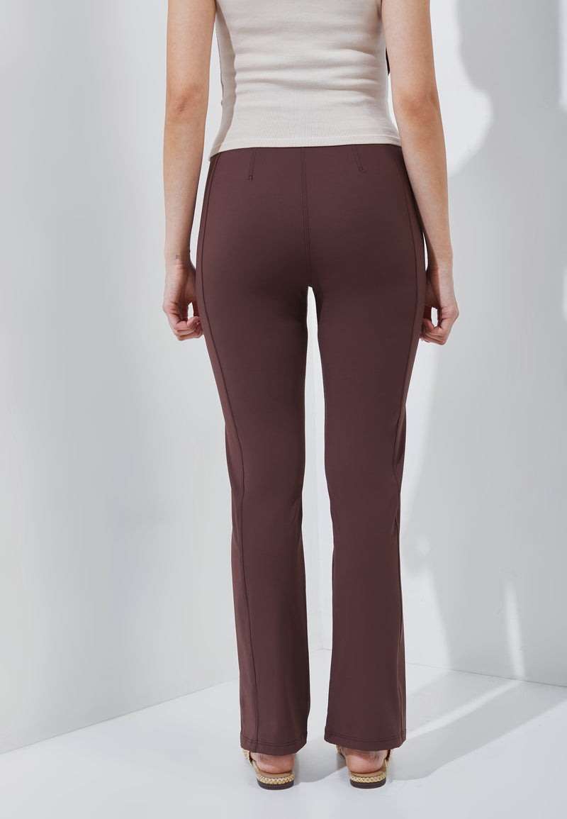 Brown Bamboo Slit Pants