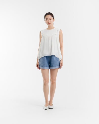 Blue Sally Denim Shorts Maternity