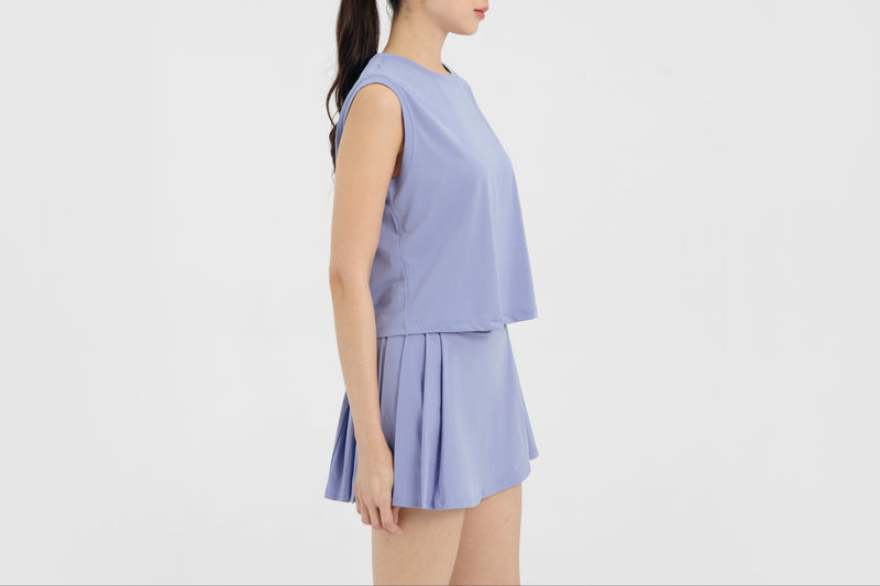 Periwinkle Side Pleated Skirt