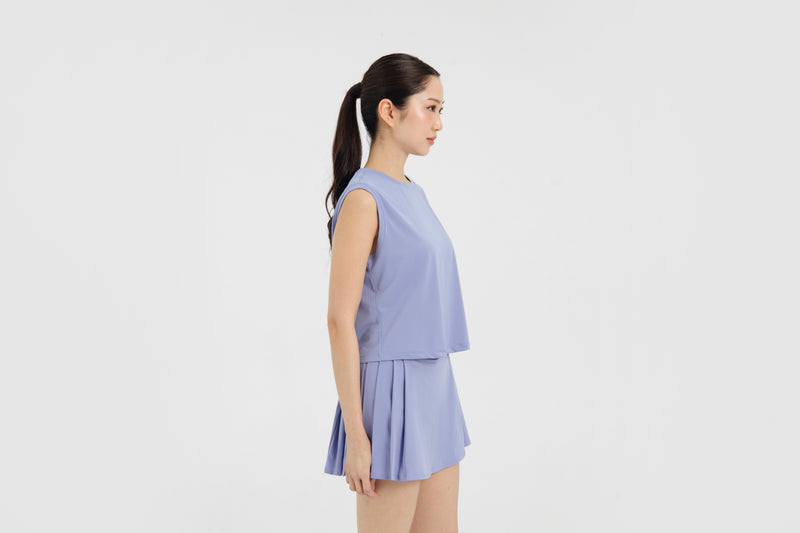 Periwinkle Side Pleated Skirt
