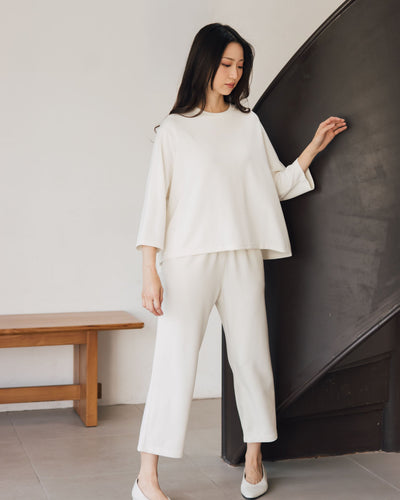 Cream Ultrasoft Bamboo Capri Pants