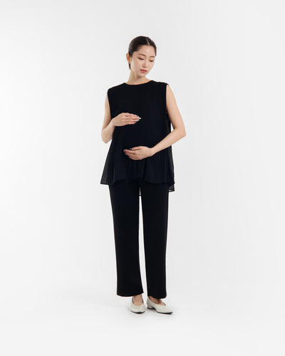 Black Bamboo Maternity Relaxed Pants