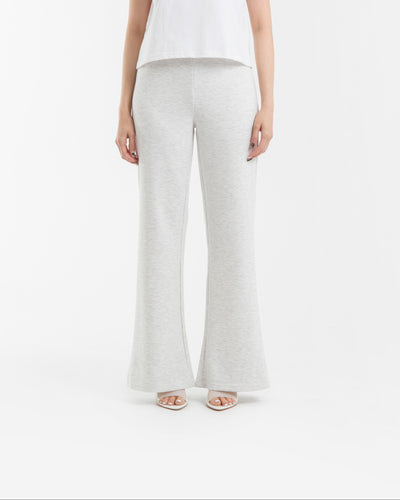 Heather White Ultrasoft Bamboo Essential Flare Pants