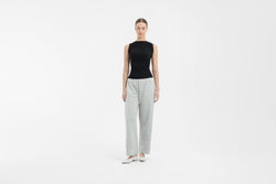 Grey Bamboo Lyocell Barrel Pants