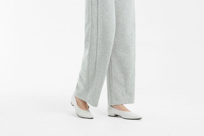 Grey Bamboo Lyocell Barrel Pants