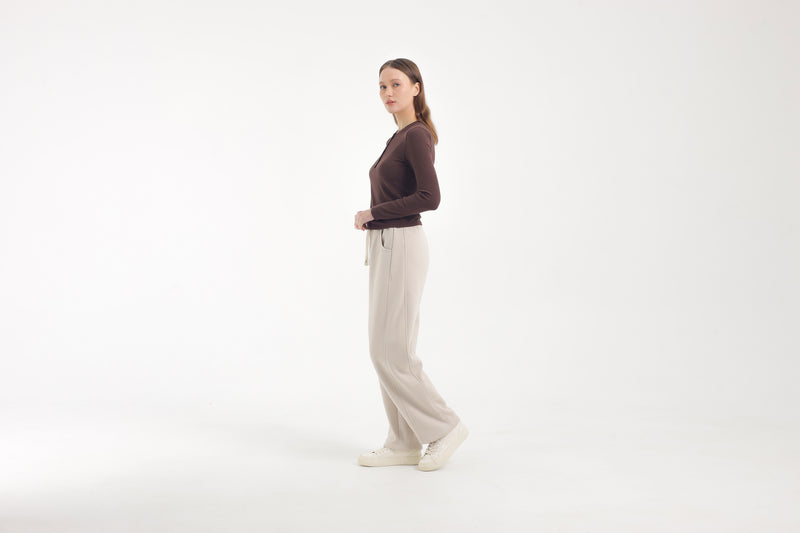 Brown Bamboo Hanley Long Sleeve Top