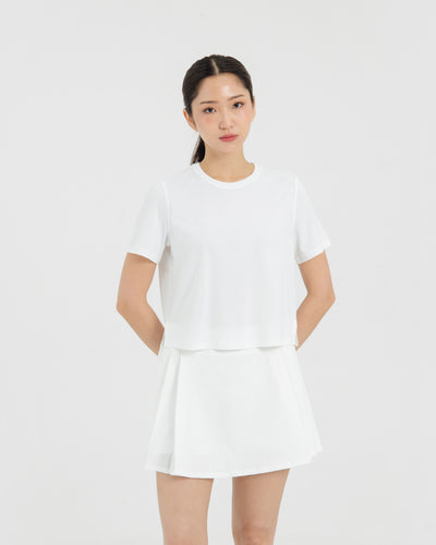 White Breeze Bamboo Short Sleeve Top