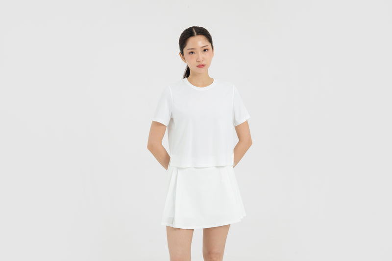 White Breeze Bamboo Short Sleeve Top