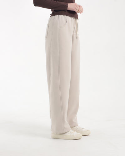 Beige Soft Fleece Winter Pants