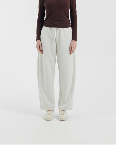Beige Winter Bamboo Barrel Pants