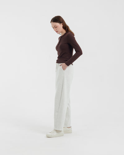 Beige Winter Bamboo Barrel Pants