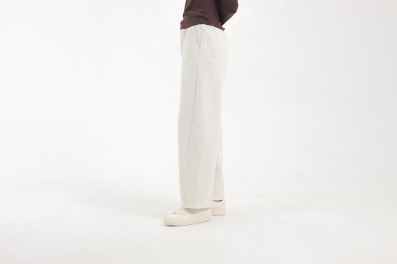 Beige Winter Bamboo Barrel Pants