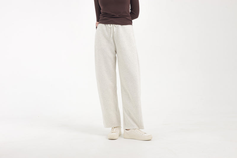 Beige Winter Bamboo Barrel Pants