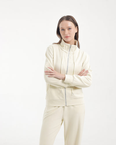 Cream Soft Fleece Winter Set (Full Zip)