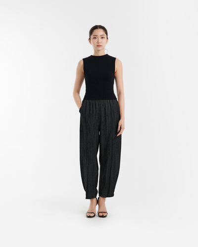 Black Tex Relaxed Pants