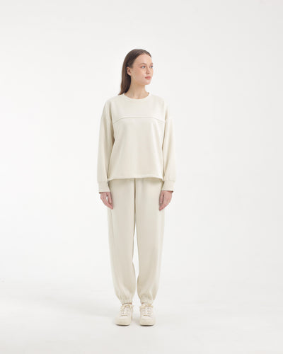 Cream Bamboo Lyocell Jogger Set