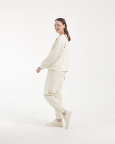 Cream Bamboo Lyocell Jogger Set