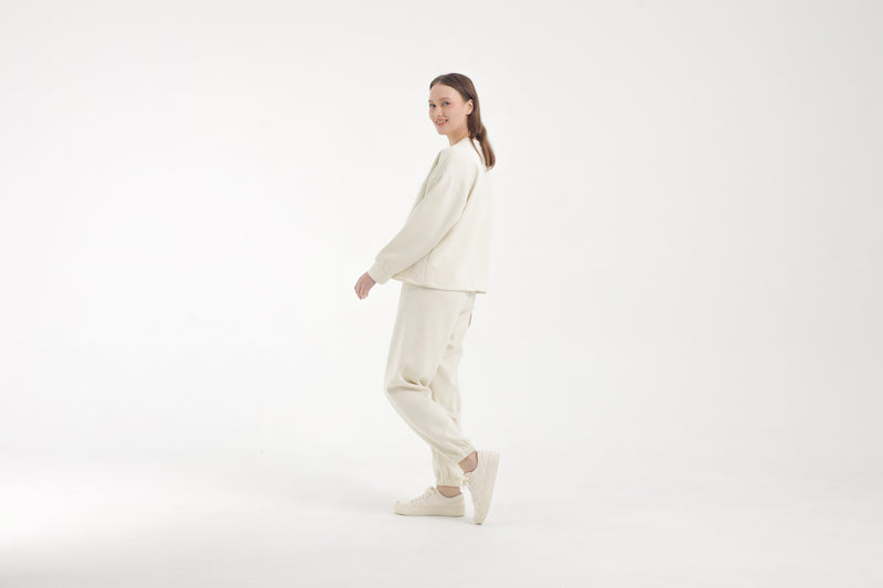 Cream Bamboo Lyocell Jogger Set