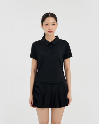 Black Lite Polo Top