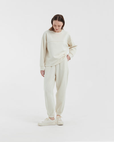 Cream Bamboo Lyocell Jogger Set