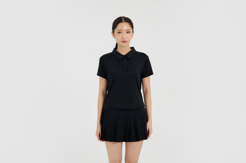 Black Lite Polo Top