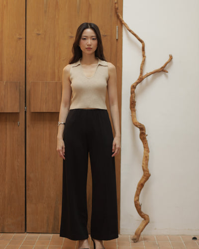 Black Bamboo Lyocell Long Cullotes