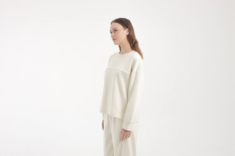 Cream Bamboo Lyocell Jogger Set