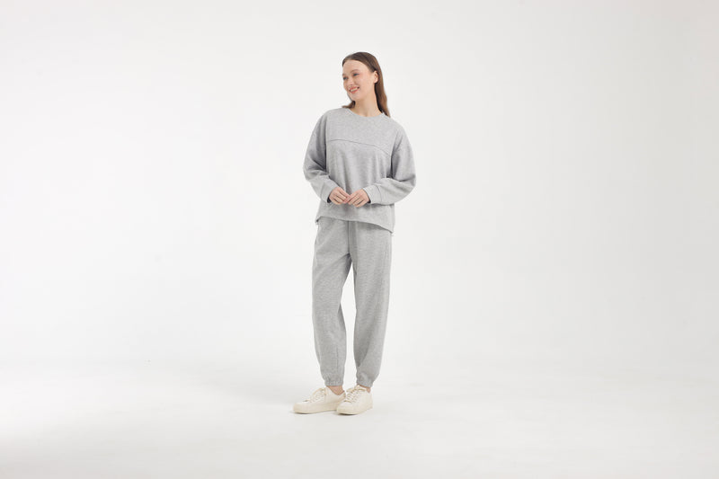 Heather Grey Bamboo Lyocell Jogger Set