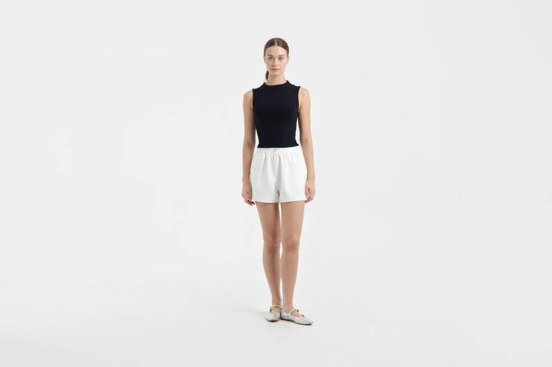 White Bamboo Lyocell Leisure Shorts