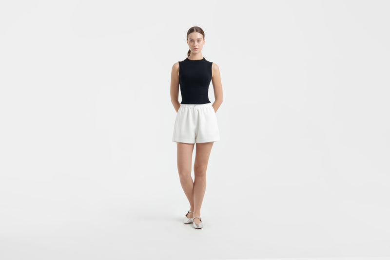 White Bamboo Lyocell Leisure Shorts