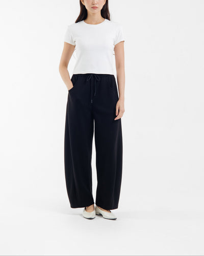 Black Bamboo Lyocell Hailey Barrel Pants