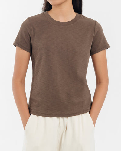 Brown Bamboo Cotton T-Shirt