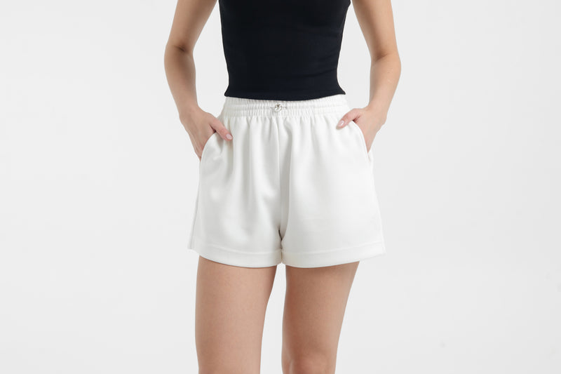 White Bamboo Lyocell Leisure Shorts