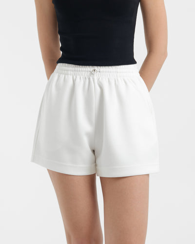 White Bamboo Lyocell Leisure Shorts