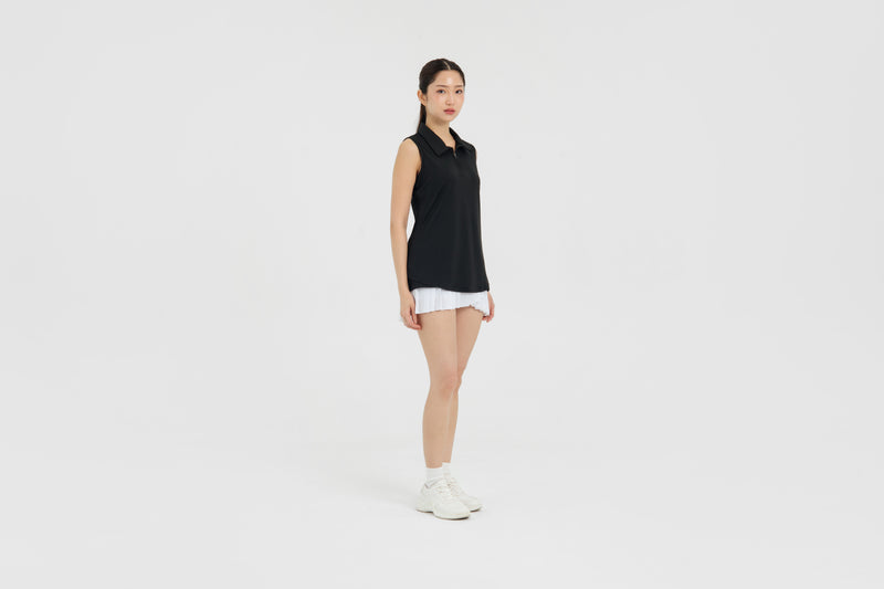Black Serve Polo Top