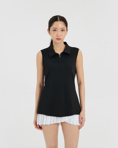 Black Serve Polo Top