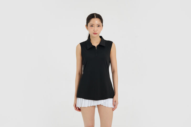Black Serve Polo Top