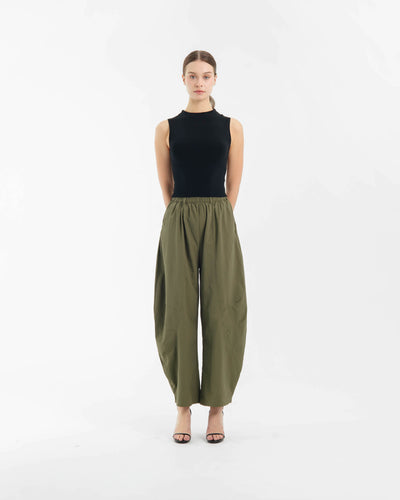 Olive Weekend Barrel Pants
