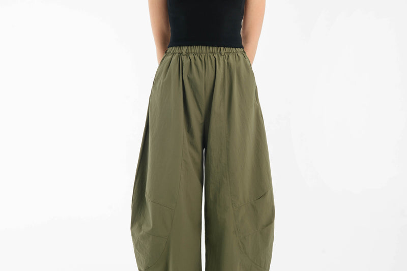 Olive Weekend Barrel Pants