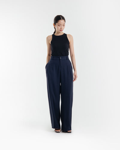 Navy Hailey Linen Pants