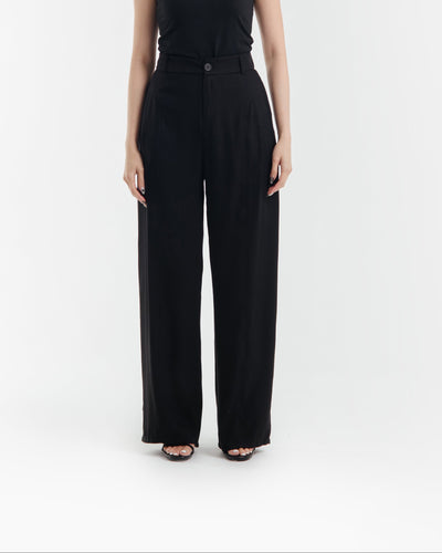 Black Hailey Linen Pants