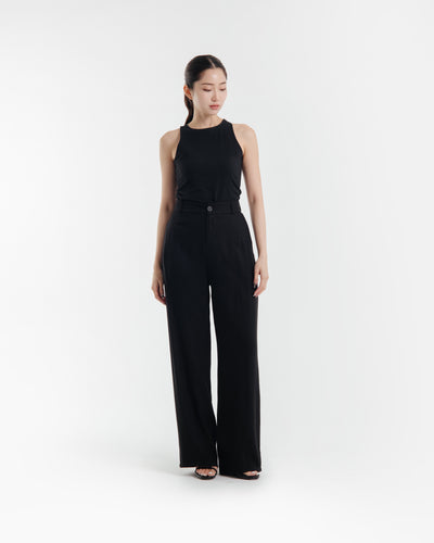 Black Hailey Linen Pants