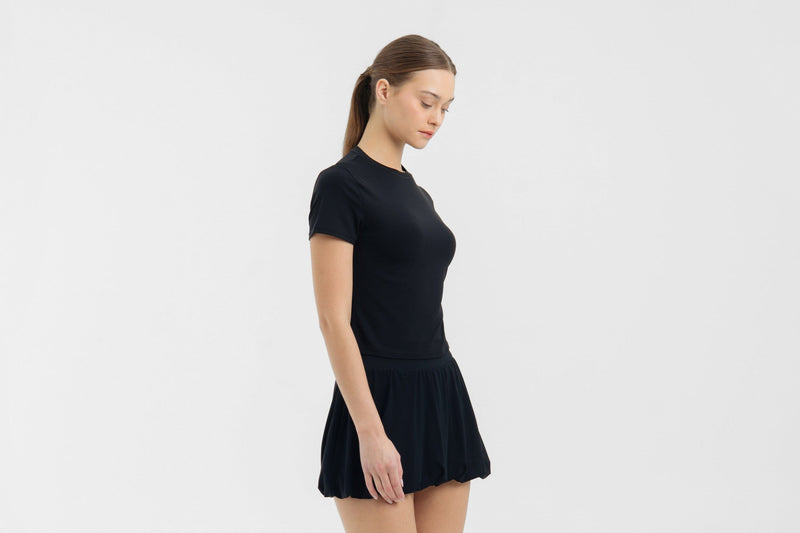 Black Bubble Hem Skirt