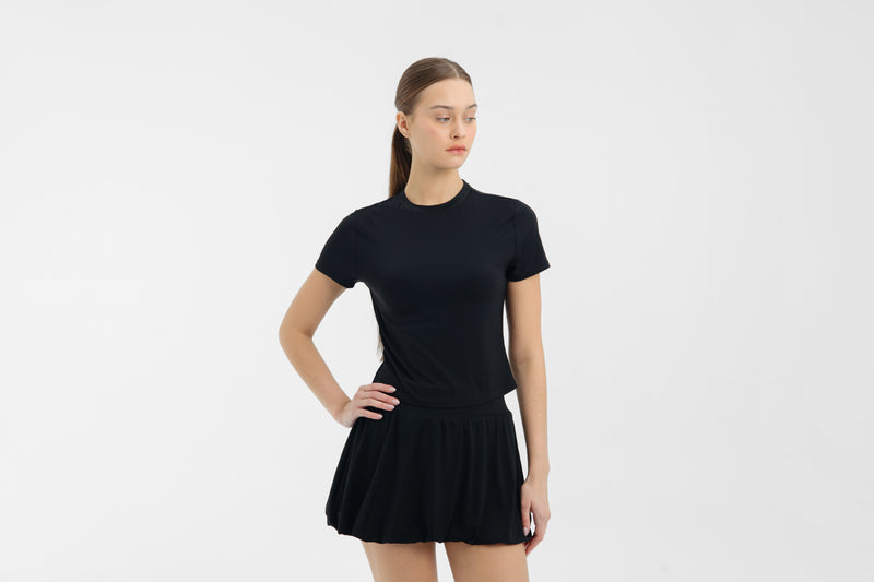 Black Bubble Hem Skirt